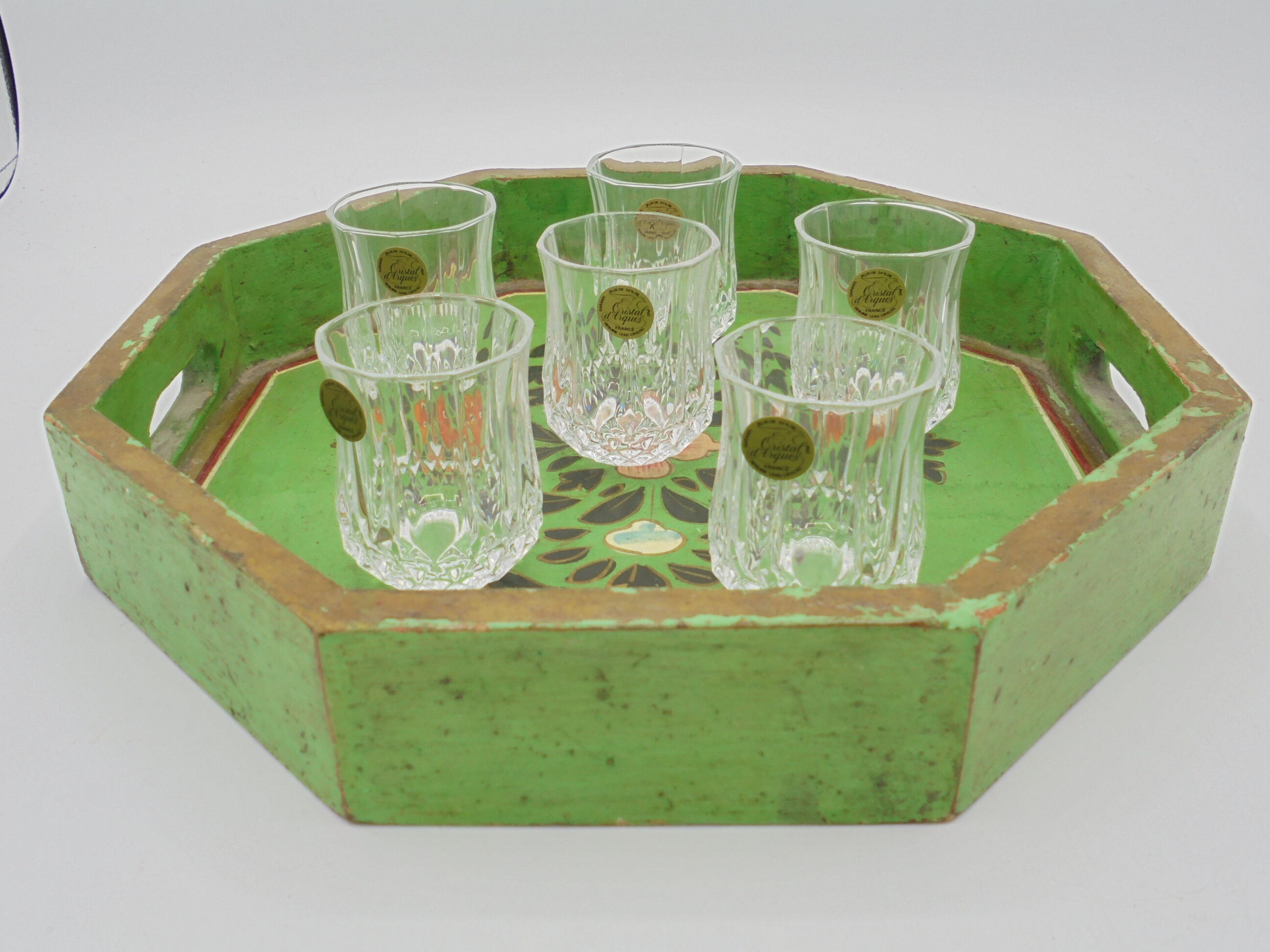 Set of 6 Crystal liquor glasses