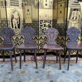 4 Alsatian chairs in solid oak