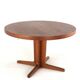Danish round 1x extendable dining table 'Outrup' - teak
