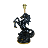 Black and gold ceramic horse lamp foot