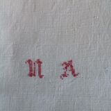 5 serviettes en coton dammasè monogrammees NA