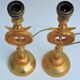 Pair of Gilded Bronze Lamp by Pierre Casenove for Fondica, France