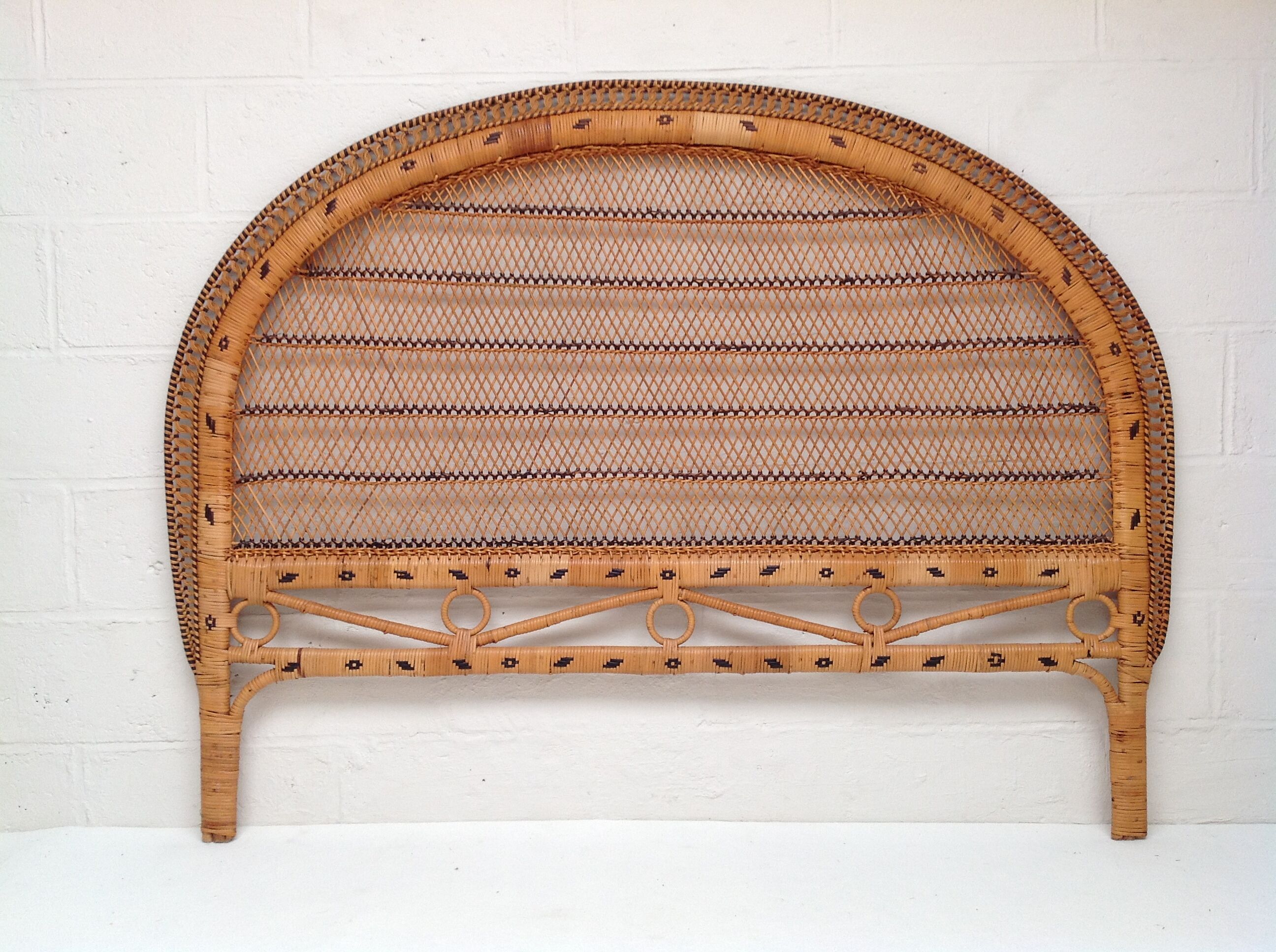 Vintage rattan bed head