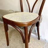 Bistro chair heart in arched beech and canning
