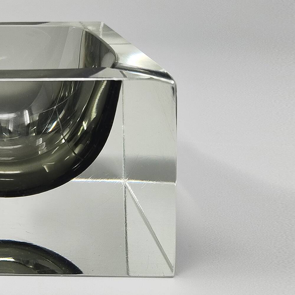 1960s Stunning grey ashtray or catchall by Flavio Poli for Seguso. Made in Italy