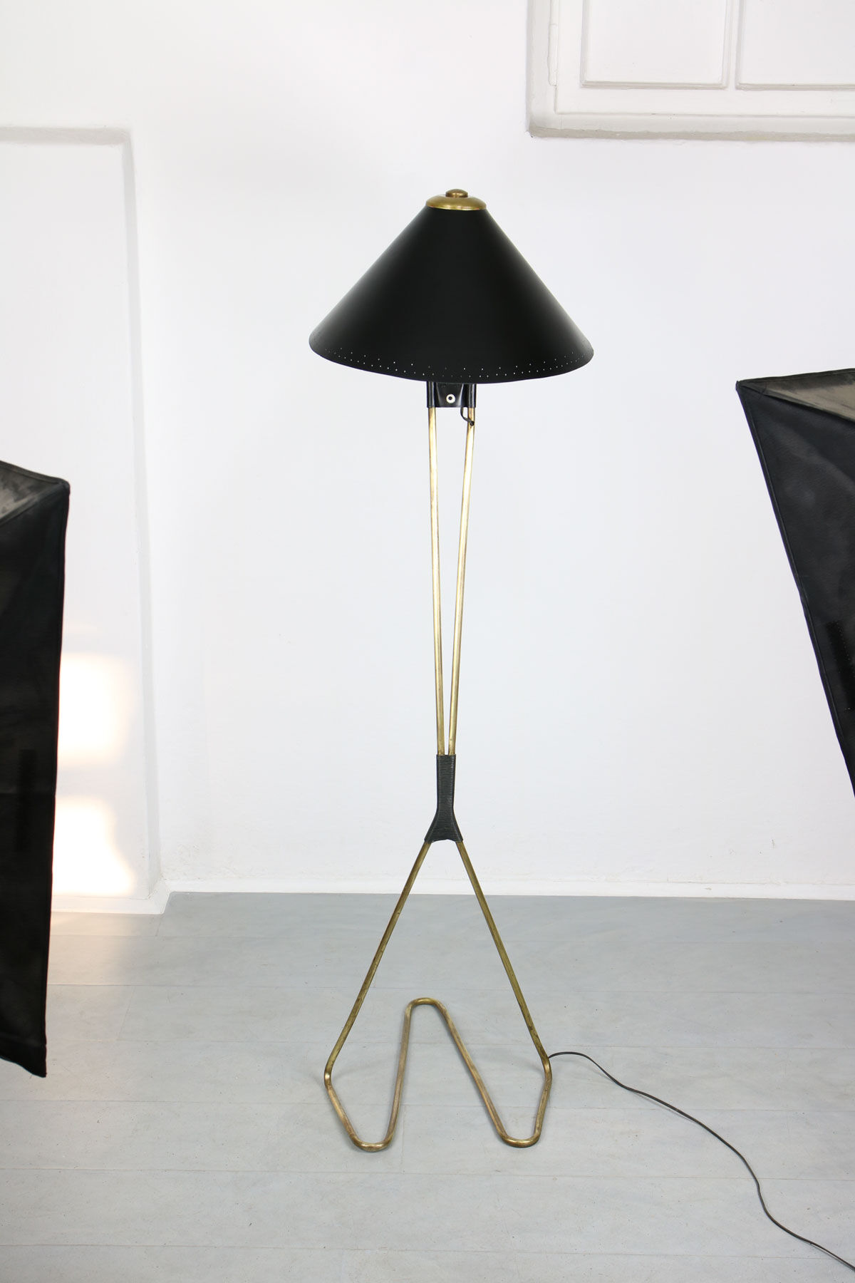 Mid-century brass floor lamp