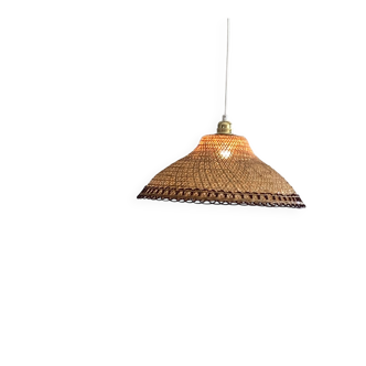 Suspension luminaire lustre en rotin vintage décoration