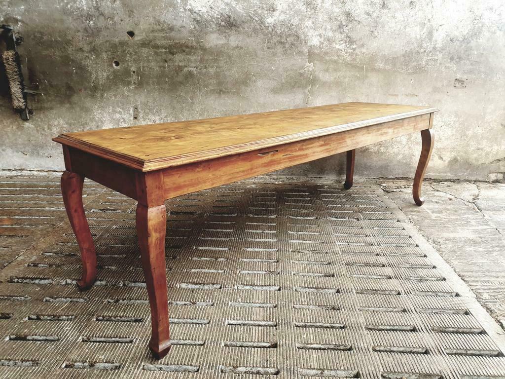 Old table pine dining table 76 x 256 cm