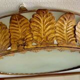 Gold and glass crown ceiling light, XL model, 1950s