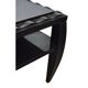 Pair of bedside tables with stylised design, good quality.