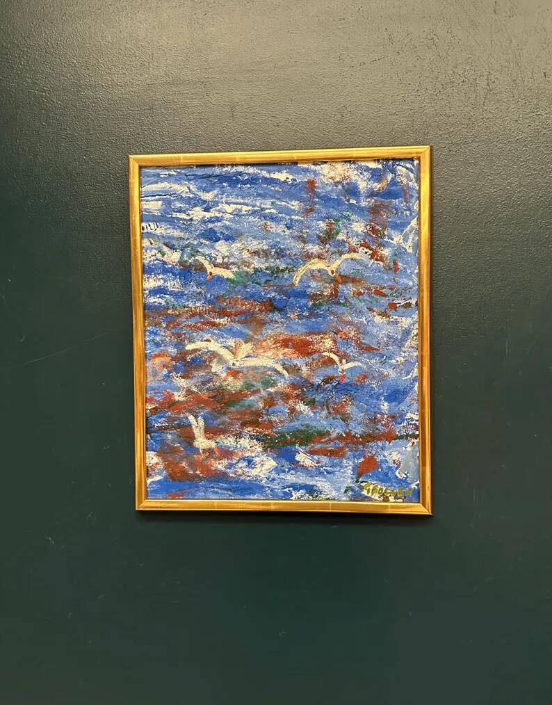 Original Swedish Oil on Canvas – “Storm” by Göta Fogler – Signed – Vintage & Framed – 50 × 42 cm (19.7" × 16.5")