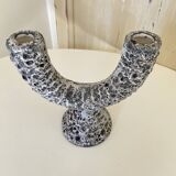 Candelabra candlestick candlestick 2 candles in fat lava style ceramic