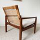 Paire de fauteuils 519 Hans Olsen teck et rotin