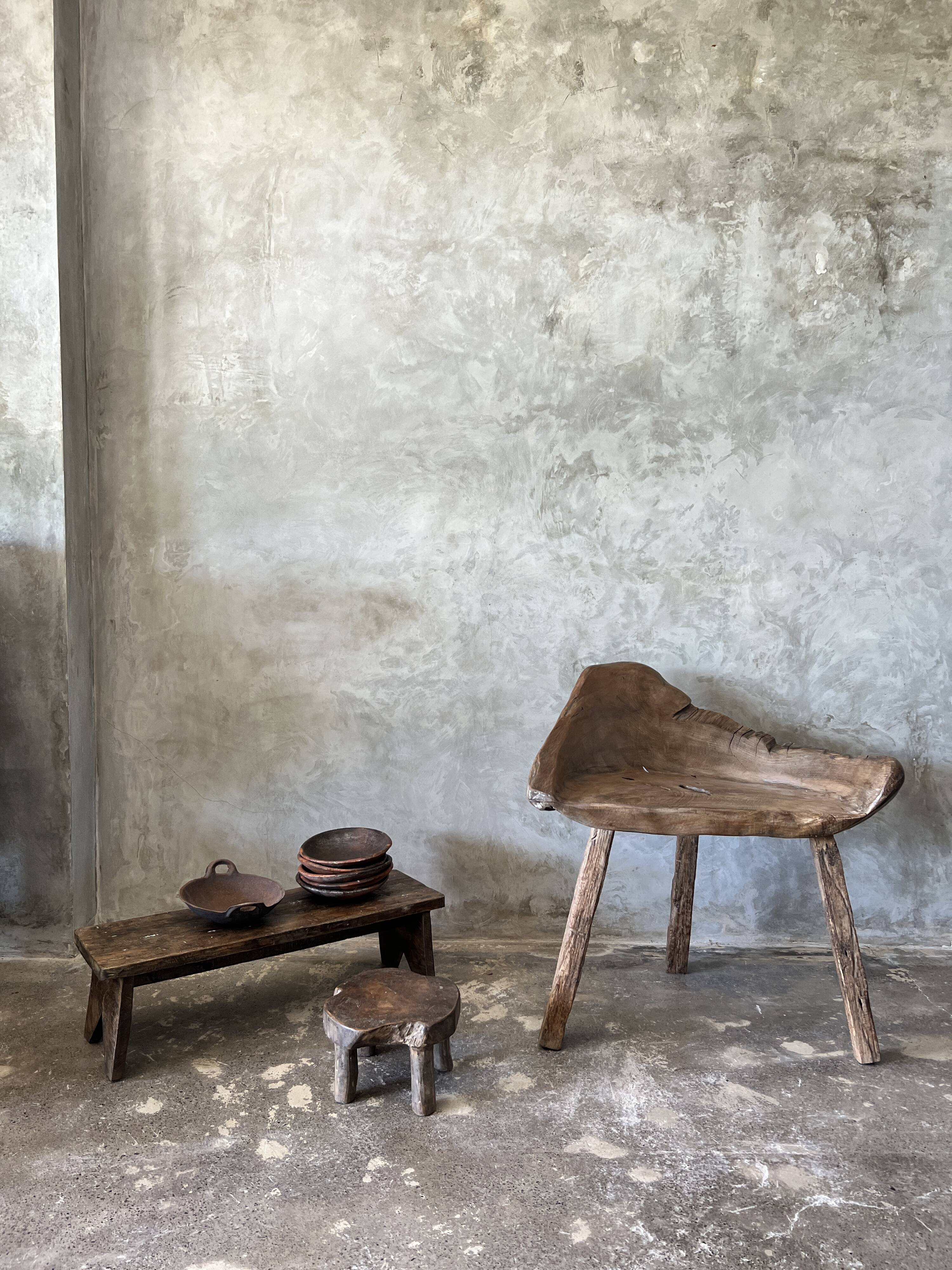 Small low Asian bench in upcycled old teak H:20 l:28 L70