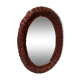 Miroir ovale en osier tressé vintage