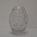 Vintage Cut Crystal Glass Vase, Glasswork Novy Bor, 1950's.