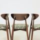 Modern set of 6 dining chairs, jacquard upholstery with patterns.