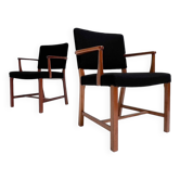 Ensemble de 2 chaises danoises en acajou par Erik Bjorn Olsen, années 1970