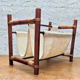 Vintage magazine holders 70's ~ rattan, burlap and wicker ~ France