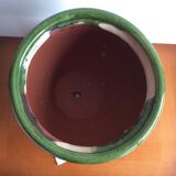 Old terracotta pot enamelled ball shape