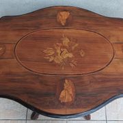 Table violon Napoléon III en ronce de noyer