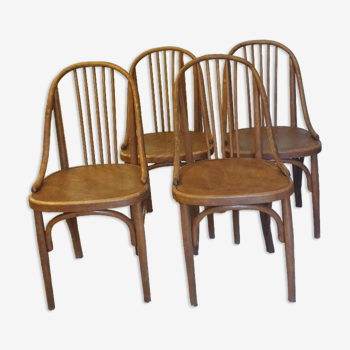 Quatre chaises Fischel bois courbé