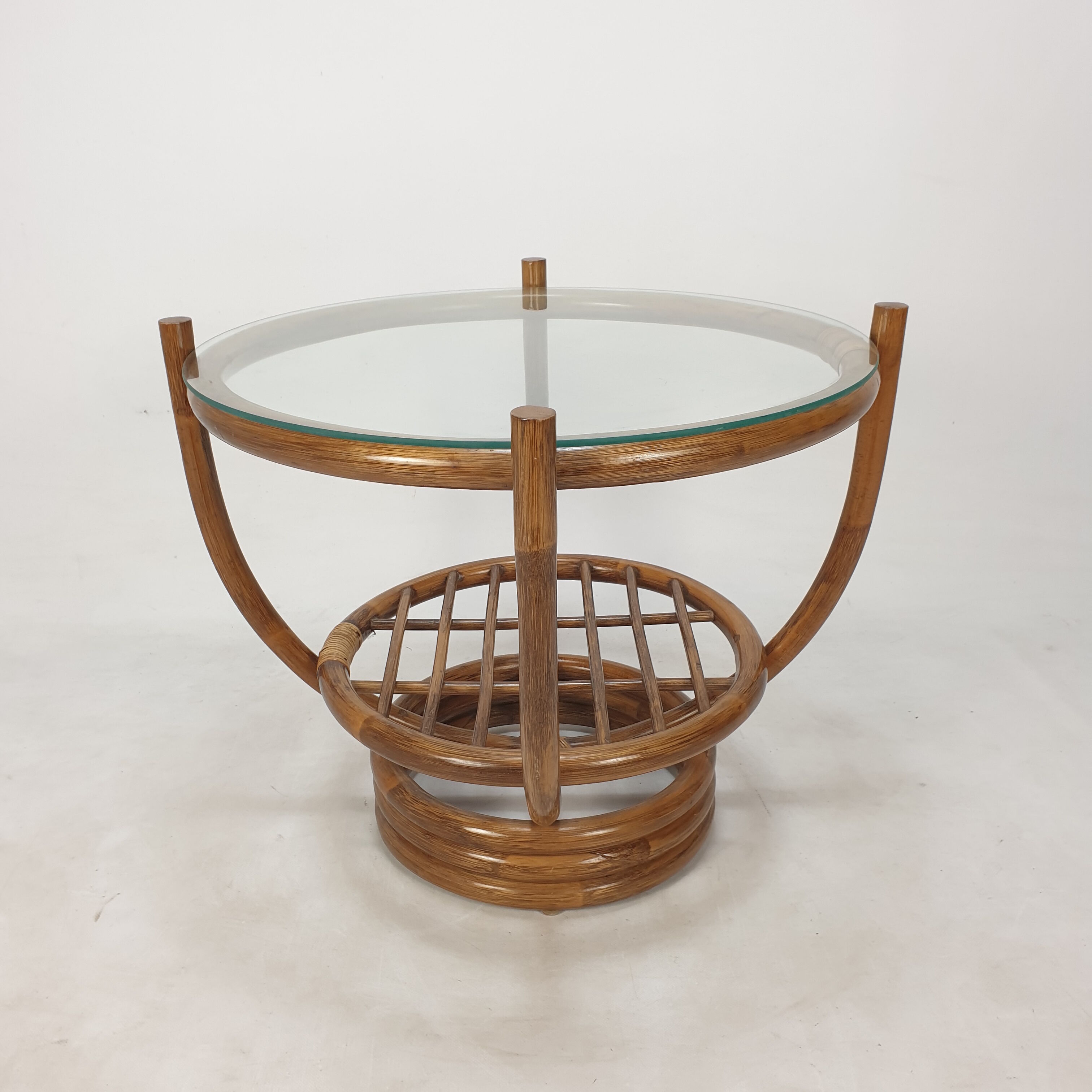 Italian bamboo coffee table, 1980s