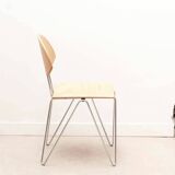 Mikado 1800 chair in beech and chrome by Kusch & Co