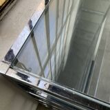 Pair of chrome and glass shelves from the 70s