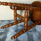 Vintage turned solid wooden stool