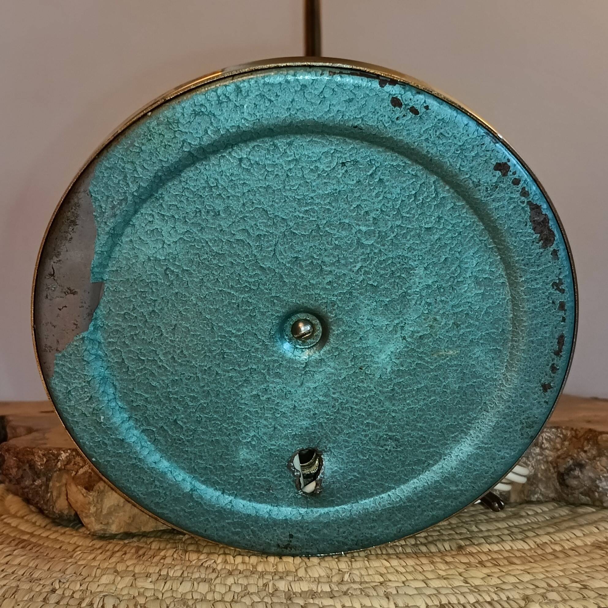 Gray metal diabolo lamp, 1950