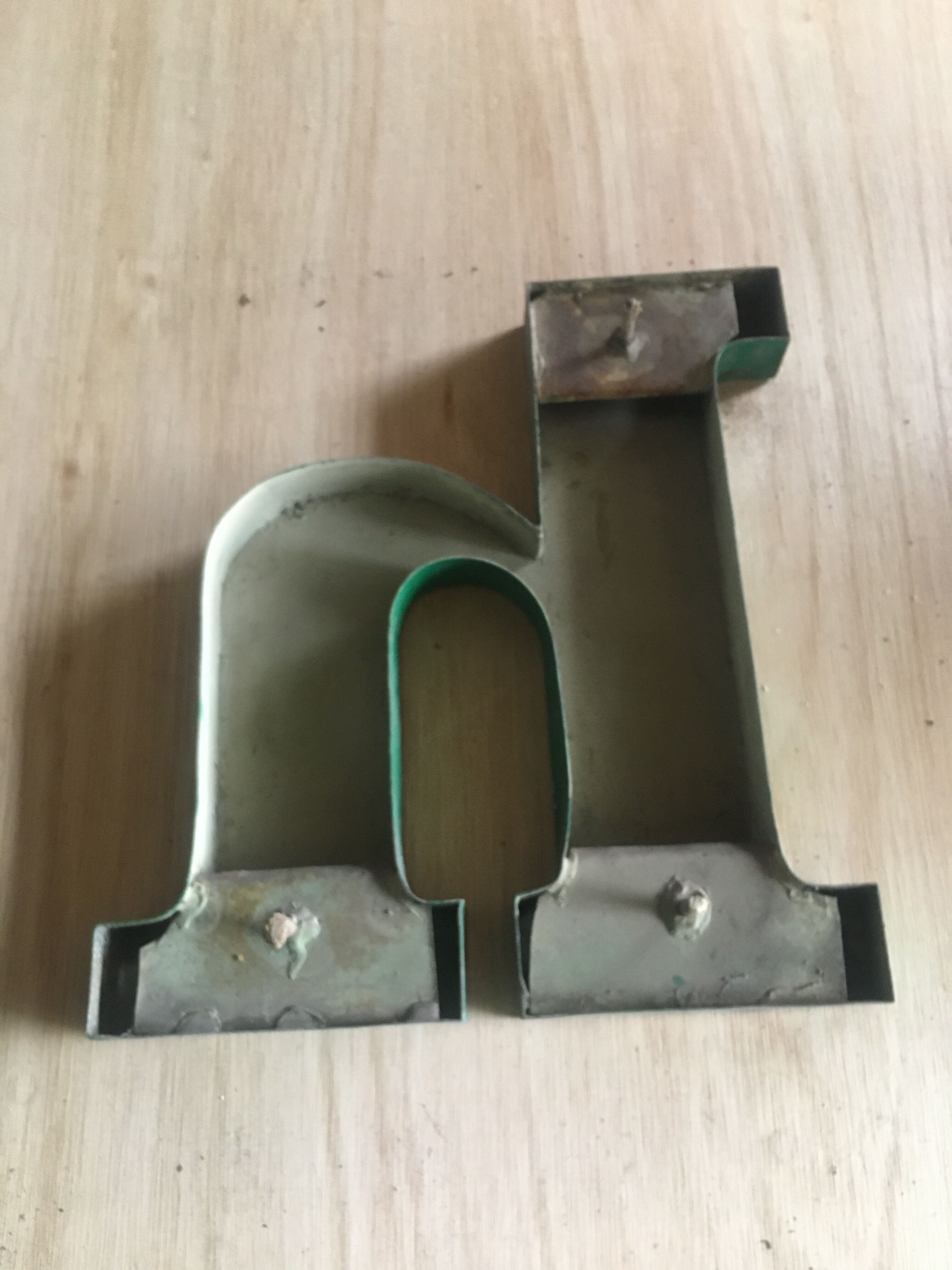 Industrial letter in zinc
