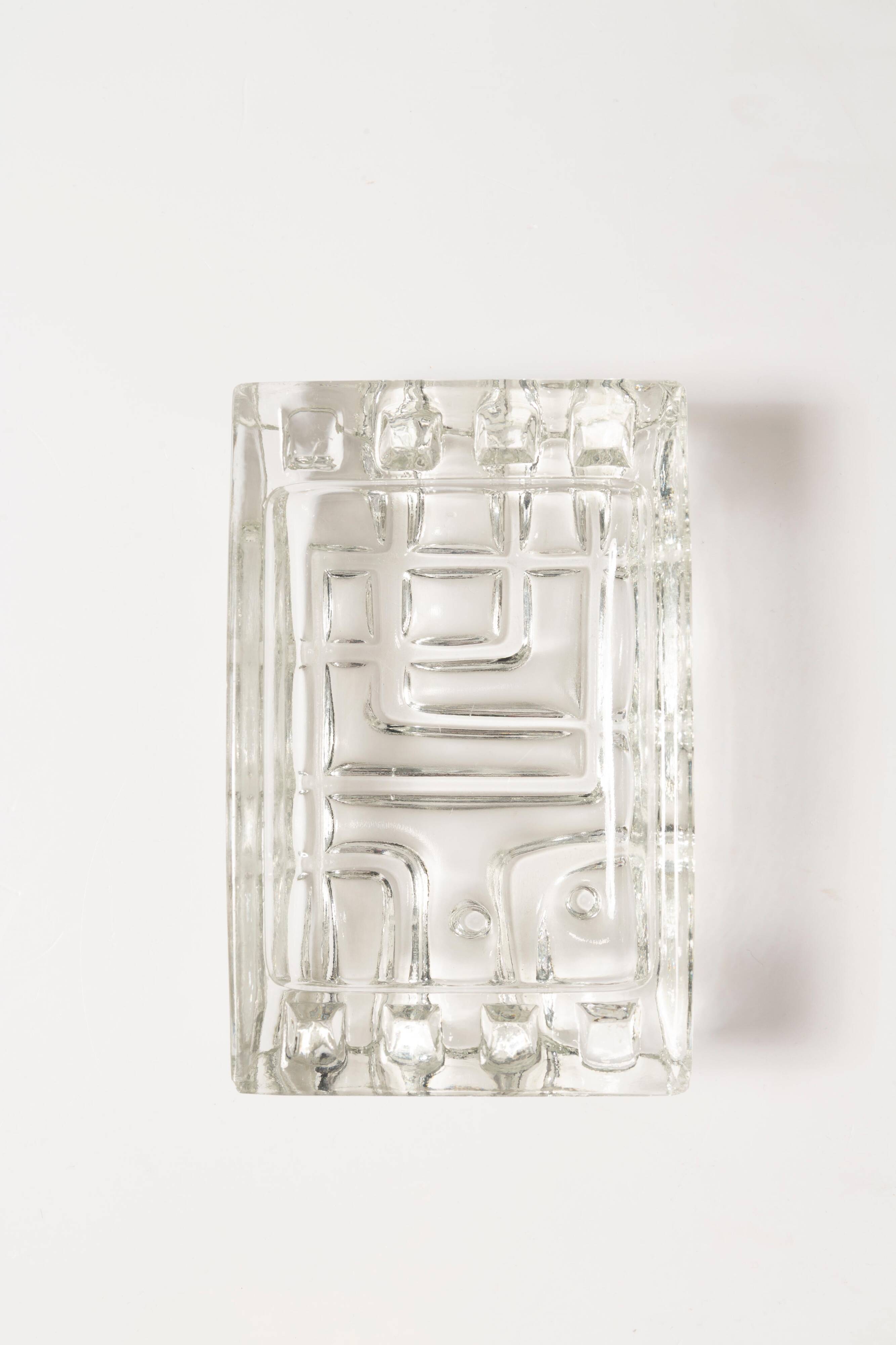 Transparent Glass Ashtray Bowl, 1970s, Italy