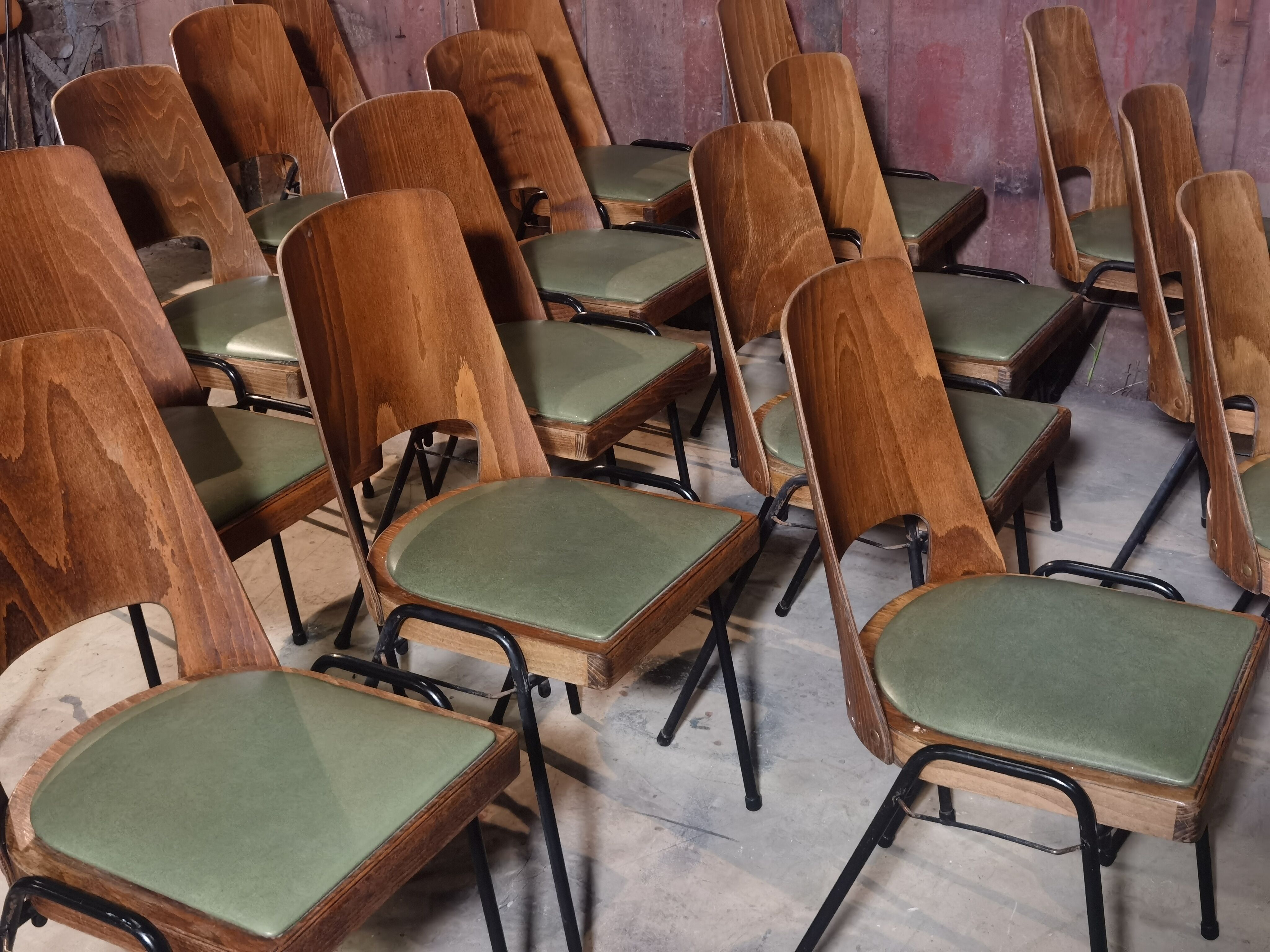 Lot of 19 chairs Baumann Manhattan skai green