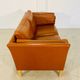Vintage retro danish mogens hansen 2 person cognac leather sofa