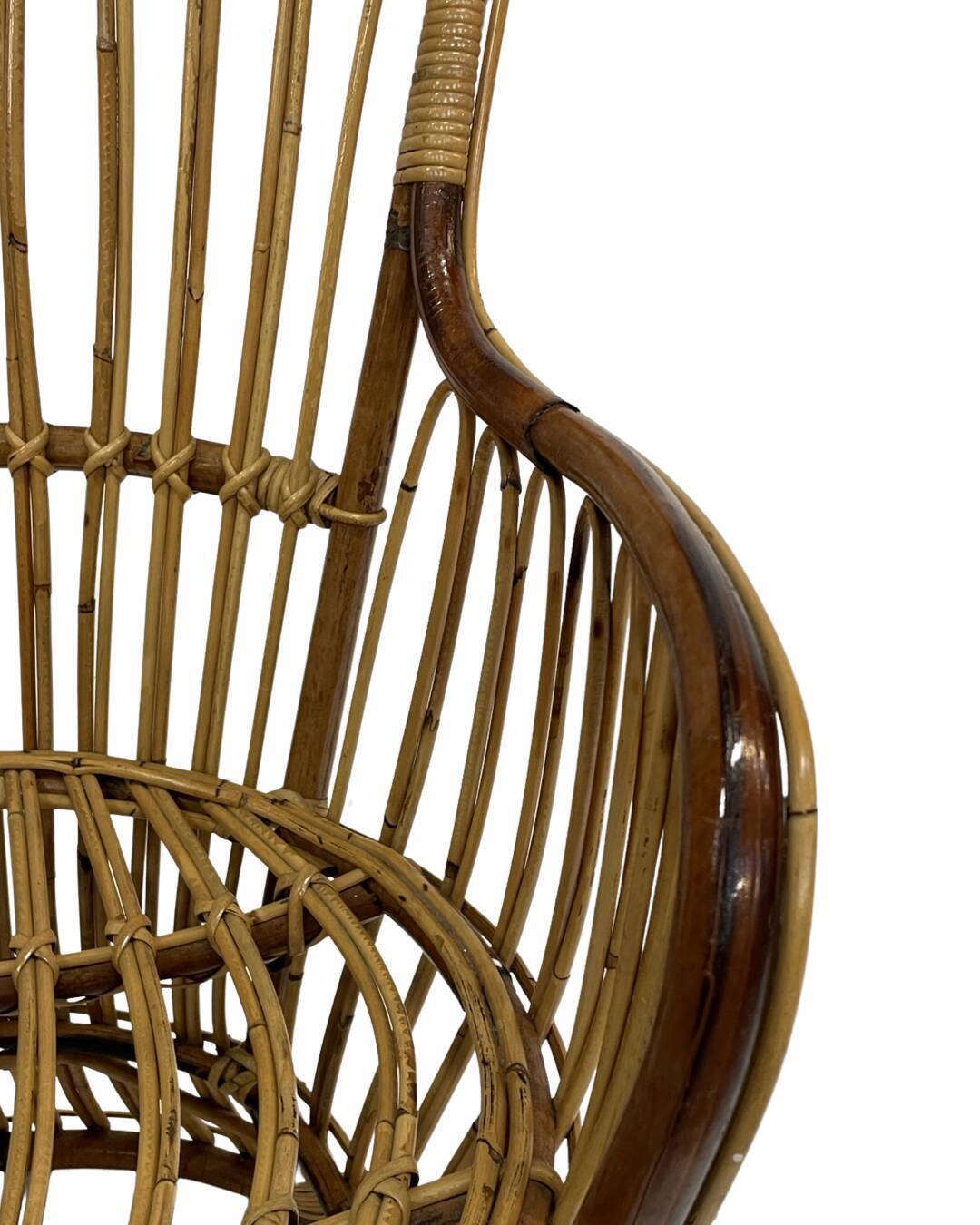 Set of two mid century rattan armchairs by bonacina 1950 design
