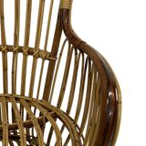 Ensemble de deux fauteuils en rotin du milieu du siècle par Bonacina 1950 Design