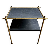 Coffee table, end table in black and gold metal