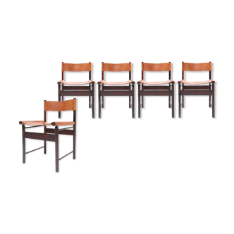 Set de 5 chaises de salon par Jorge Zalszupin pour l'atelier années 1950