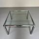 Ancienne table basse en verre et métal design italien des années 70 vintage