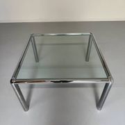 Antique glass and metal coffee table, Italian design from the 70s, vintage
