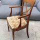 Fauteuil de bureau ancien en merisier et tissu