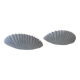Pair of vintage shell wall lights, matte white, France 1970