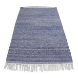 Handwoven artisanal kilim rug – Blue and ecru – Modern bohemian style