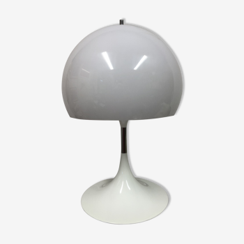 70s white mushroom lamp
