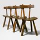 Rare set of 4 brutalist chairs - vintage 1950