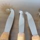 Set of 6 cheese knives, bamboo handle 60s