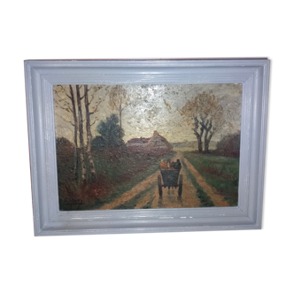 Ancient oil painting on canvas