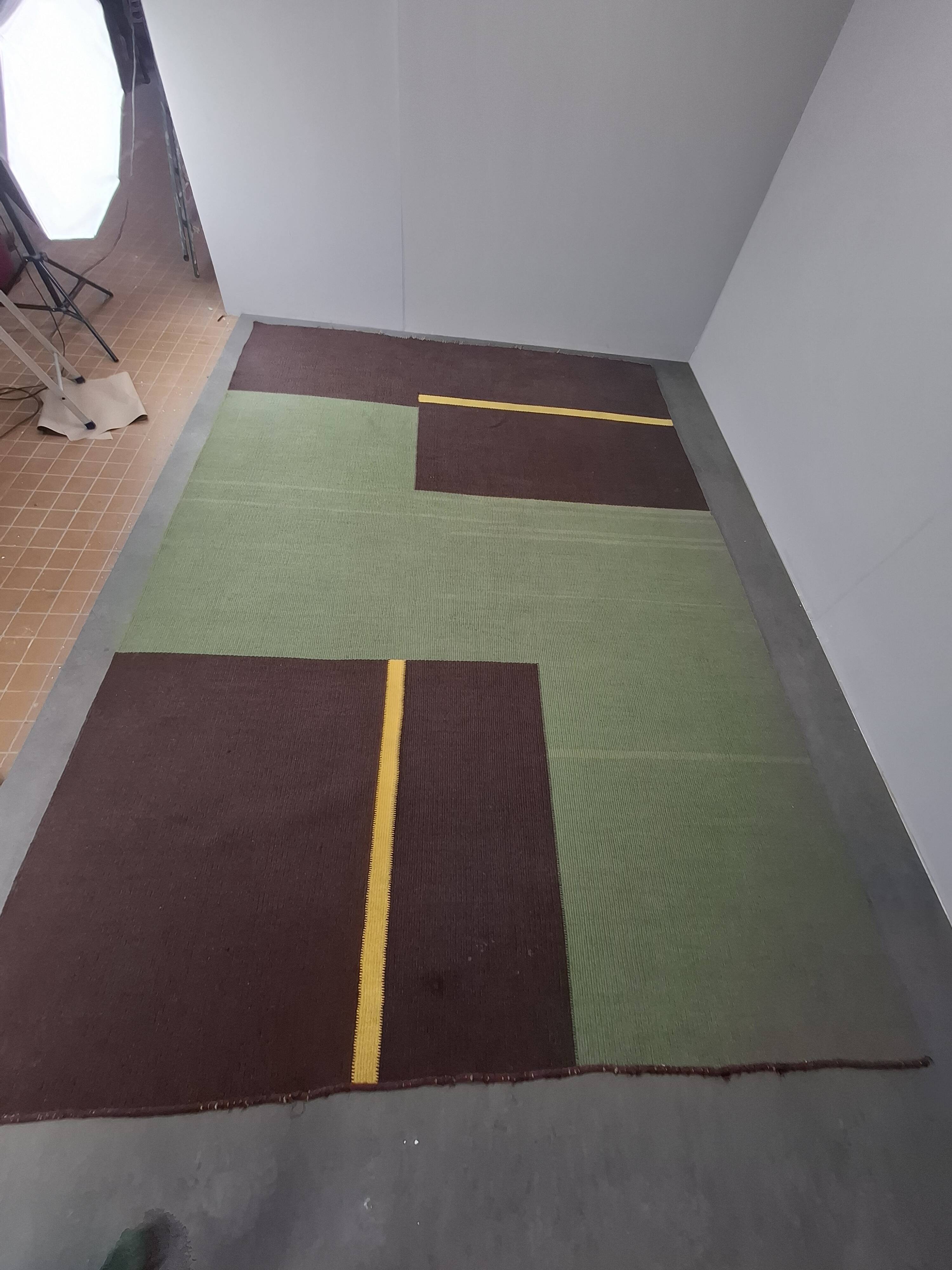 Mid-Century Modern Geometric Rug, Czechoslovakia, 1960s