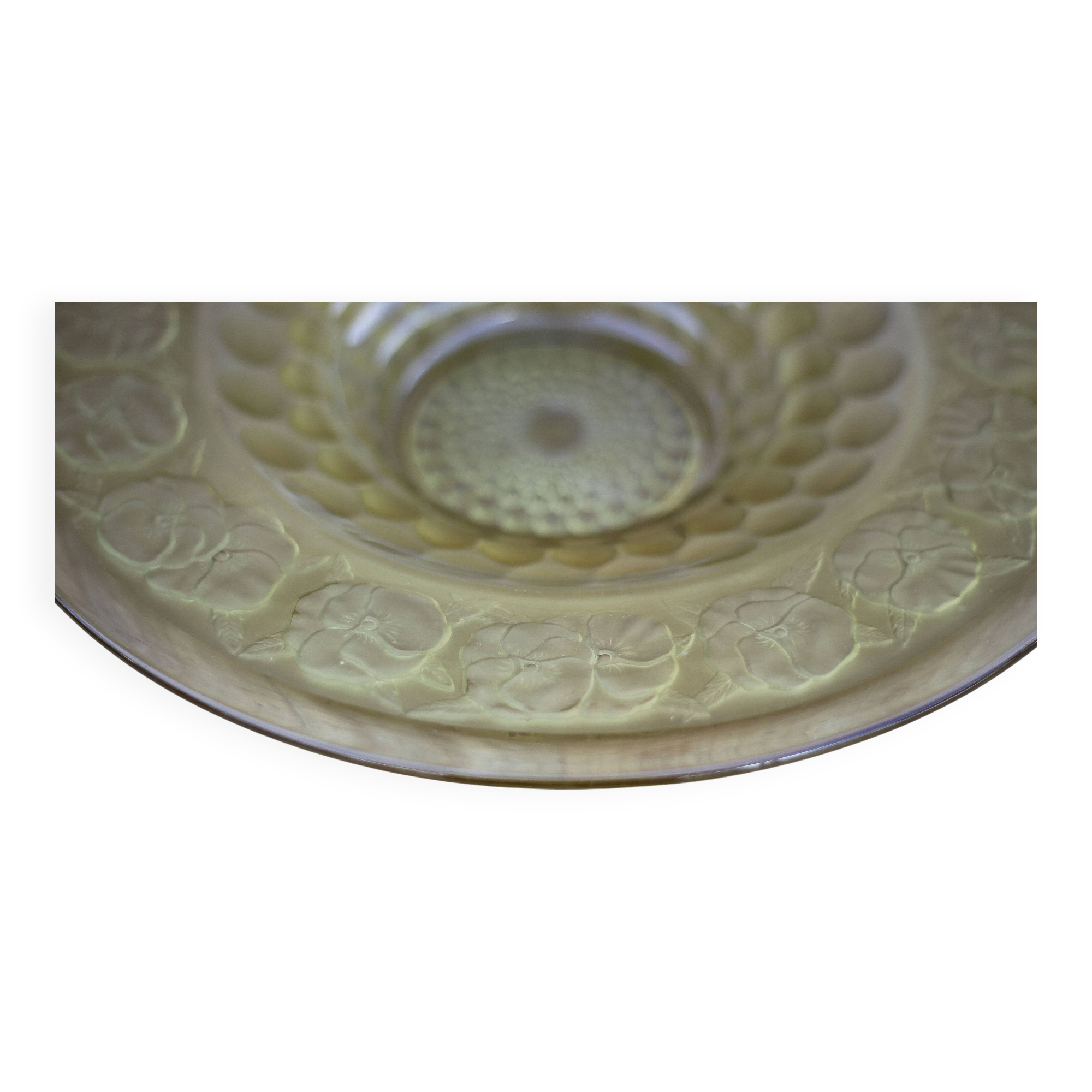 Art Deco molded glass bowl, fruit bowl, centerpiece